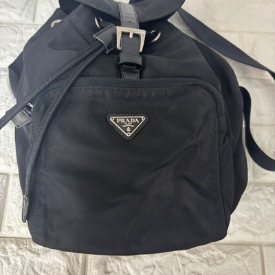 Prada Mini Nylon Backpack Black Triangle Logo Authentic Women's