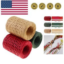 1080 Feet of Eco-Friendly Raffia Ribbon - Red  Green for Festive Wrapping