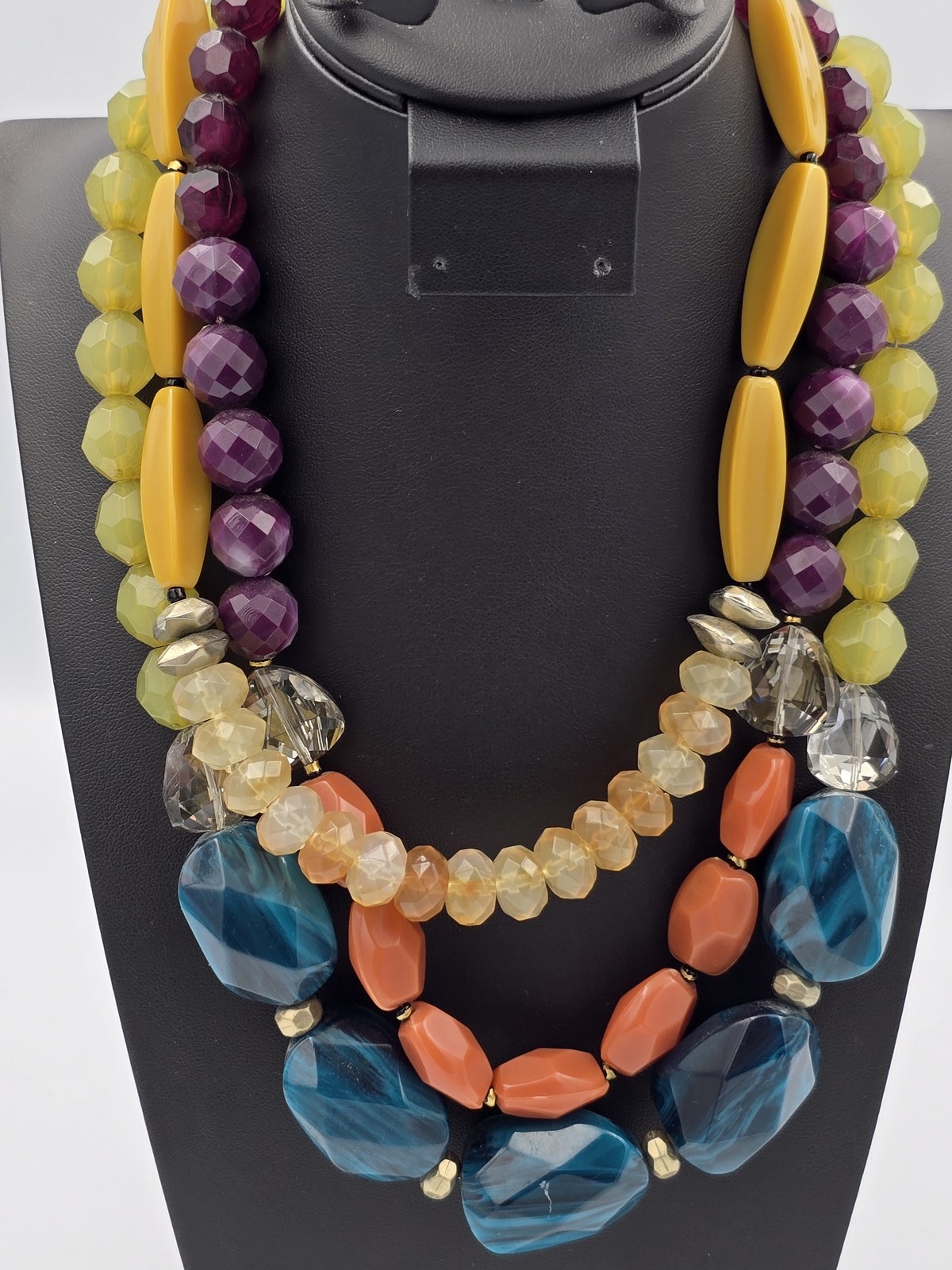 Chunky Multi-Strand Statement Necklace Bold Color… - image 4