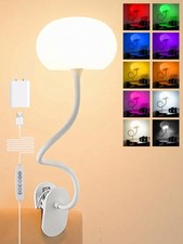 Clip on Light,10 Colors RGB  Warm White Cute Desk Lamp with Clamp, 10 Bright...