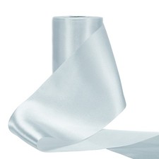 4 Inch Wide Satin Ribbon 22 Yards Single Face Solid Ribbon Silver