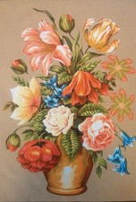 Needlepoint tapestry painted canvas C919 - Flowers 24"x32" GobelinL