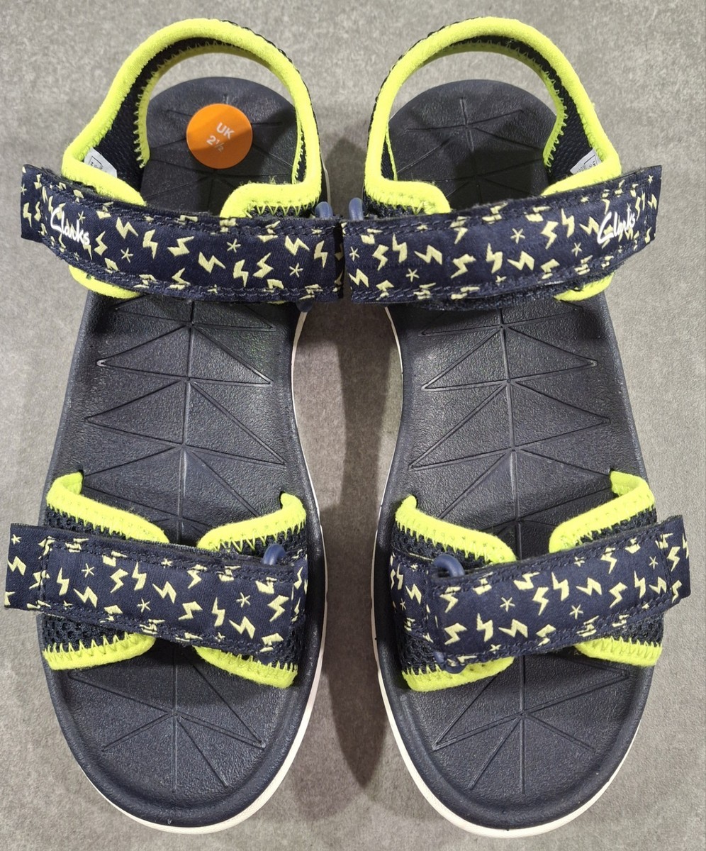Clarks Surfing Tide Kids Sandals UK Size Blue/Yellow
