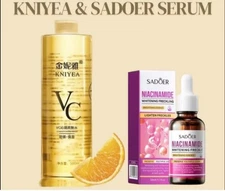 KNIYEA VC Soothing Toner. Vitamin C 500ML Toner & SADOER NIACINAMIDE SERUM COMBO