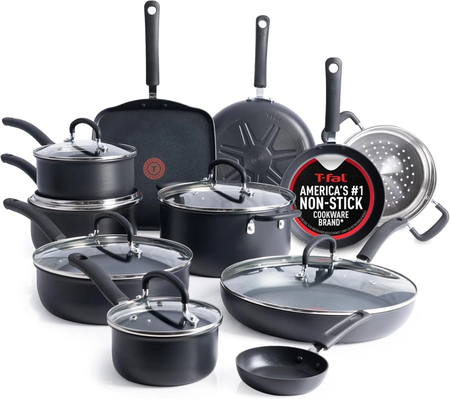 Ultimate Hard Anodized Nonstick Pots and Pans Set 17 Piece, Nonstick Cookware
Opens in a new window