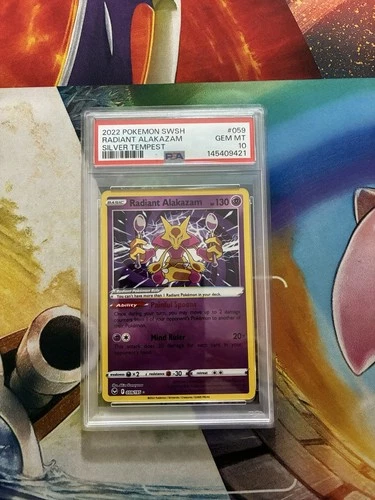 Pokemon Card Radiant Alakazam #059 Silver Tempest 2022 PSA 10 GEM MINT One Owner