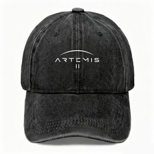 Classic Artemis II Vintage Washed Baseball Cap, Retro Moon Mission Space Hat