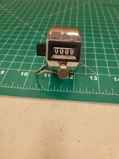 Louisville Slugger Hand Tally Counter Lap Pitch Clicker Chrome Metal Taiwan Made