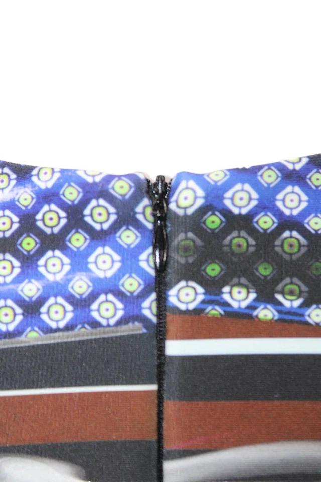 Blusa Top Clover Canyon Mujer Estampado Mixto Cremallera Espalda Manga Larga Multicolor Talla M Foto 4 de 4