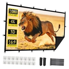 Projector Screen, Outdoor Projector Screen, Washable 120 Inch Projector Screen