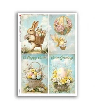 Easter Greetings | A4 Rice Paper | Paper for Decoupage | Paper Designs