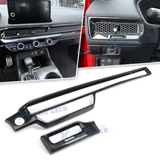 2x Carbon Fiber Pattern Dashboard AC Air Outlet Cover Trim For Honda Civic 2022+