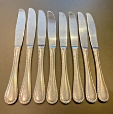 Set 8 Dinner Knives 9” Oneida Belmont Lyons Stainless Steel China Rope Edge