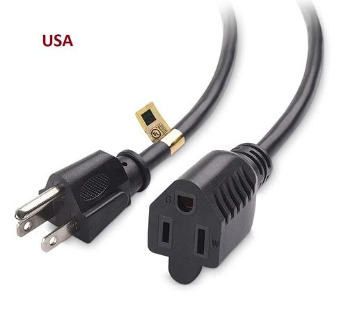 PTC 5' ft 16AWG Power Extension Cord NEMA 5-15P to 5-15R 13A/125V SJT Port Saver - 第 1/2 張圖片