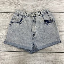 PS GITANO 80  s Acid Wash Shorts Women Size 14 Cuffed Denim Jean Shorts Vintage