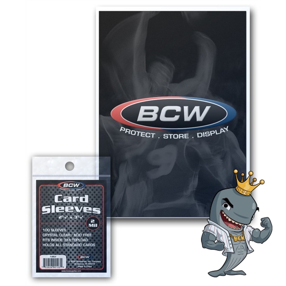 bcw standard card sleeves BCW 100 Count Card Sleeve and Toploader Combo Pack