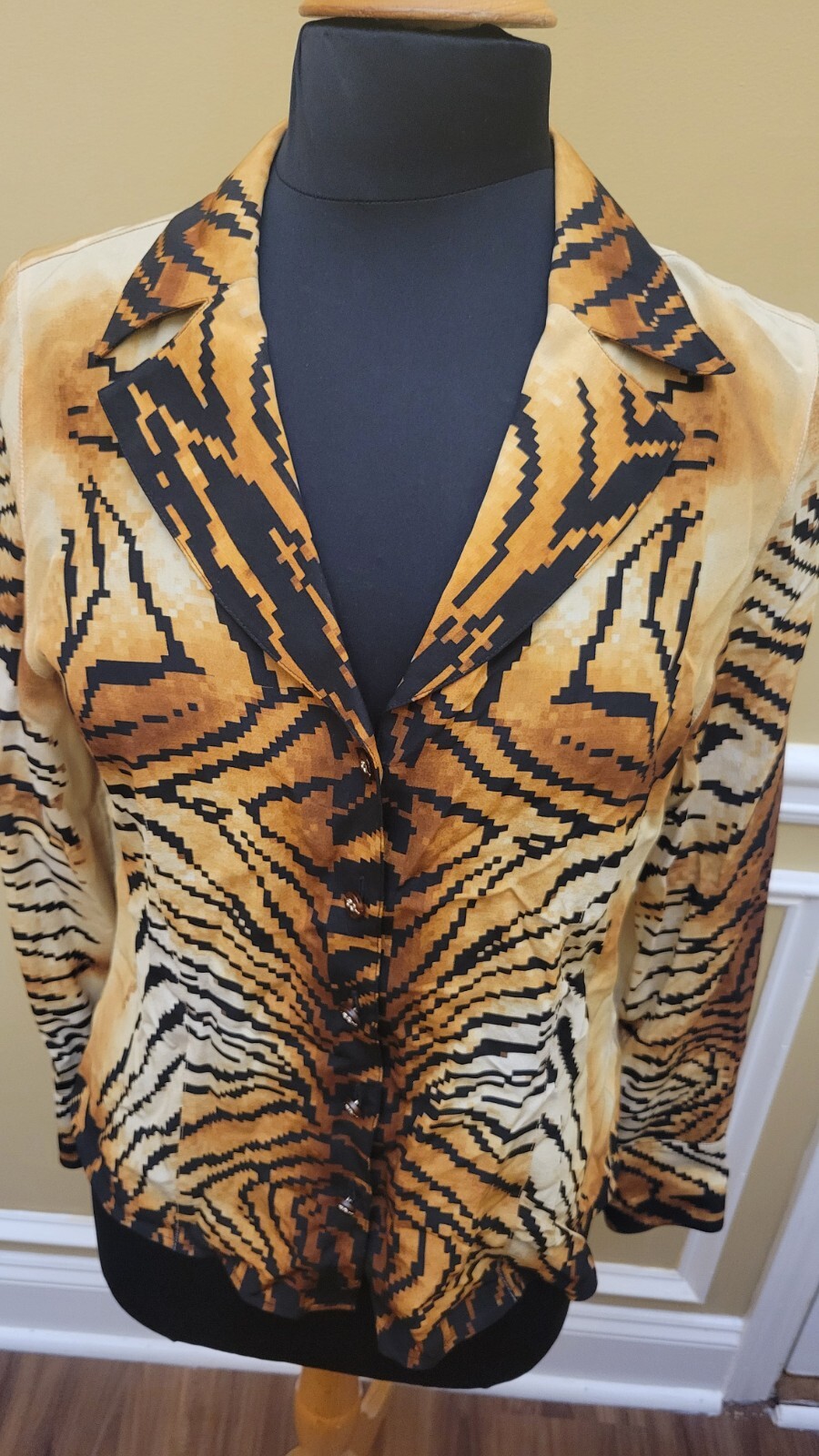 Escada Multi-Colored "Tiger" Blouse Size 40/US 8 - image 1