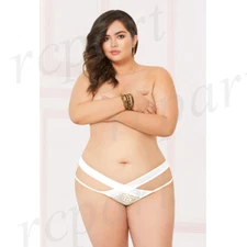 New women's lace panty sexy lingerie intimates gift 1X/2X 3X/4X White 10901X