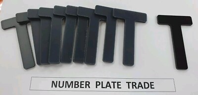 4D Acryl GLANZ Schwarz Buchstabe 3mm Erhöht Zum Selbermachen Registrierung UK REG 3M | T x20 Stck.