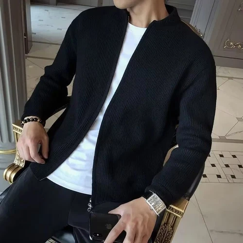 Herbst und Winter Neu Herren Strickjacke Pullover Freizeit Strickpullover Einfarbig- - Bild 8 von 12