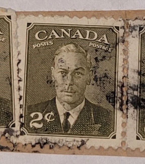 Canada Postage ~ King George ~ 2¢ Green Stamp (3) ~ Posted/Used ~ c.1950 - Image 3 of 4