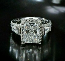 3.50Ct White Radiant Cut CZ Engagement Wedding Ring In Solid 925 Sterling Silver