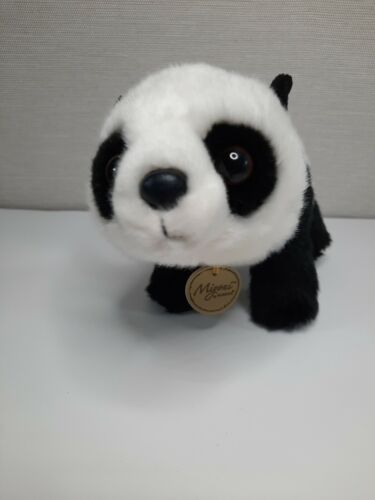 Peluche Aurora Miyoni Tots Baby Panda Nero Bianco 12" Panda Realistico Imbottito - Foto 2 di 7
