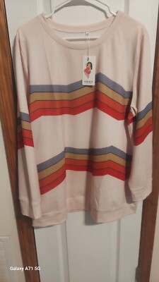 Vislily Plus Size  Collection 2x 18 -20 Beige With Stripes Brand NEW