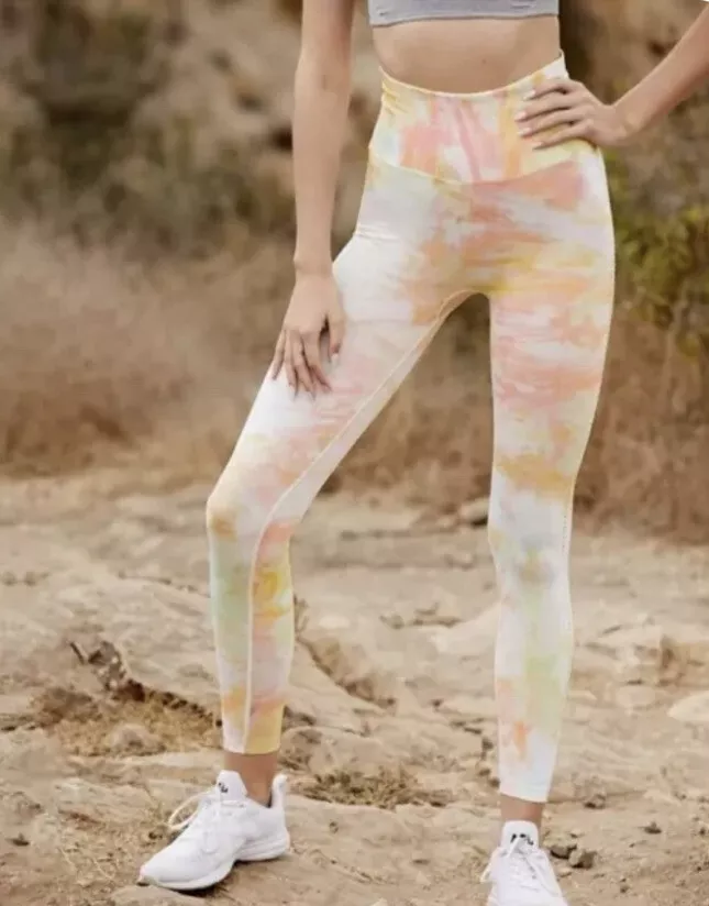 Free People Movement Tie-dye Prisma High Rise Leggings Rainbow