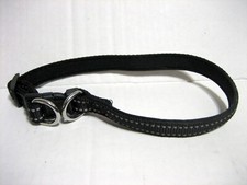 Dog Collar Black Padded Reflective 16" Long Adjustable