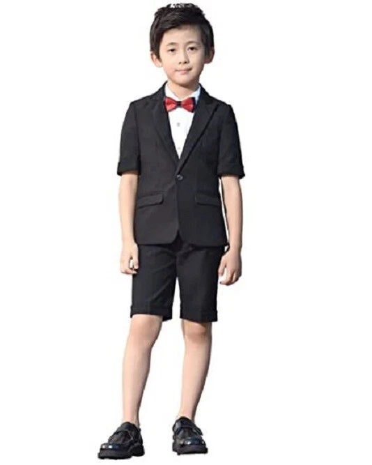 Boys slim fit black suit cheap