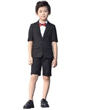 NEW Iyan Boys Short Suit 5 Piece Slim Fit Suit for Boys Black Size 120/5T