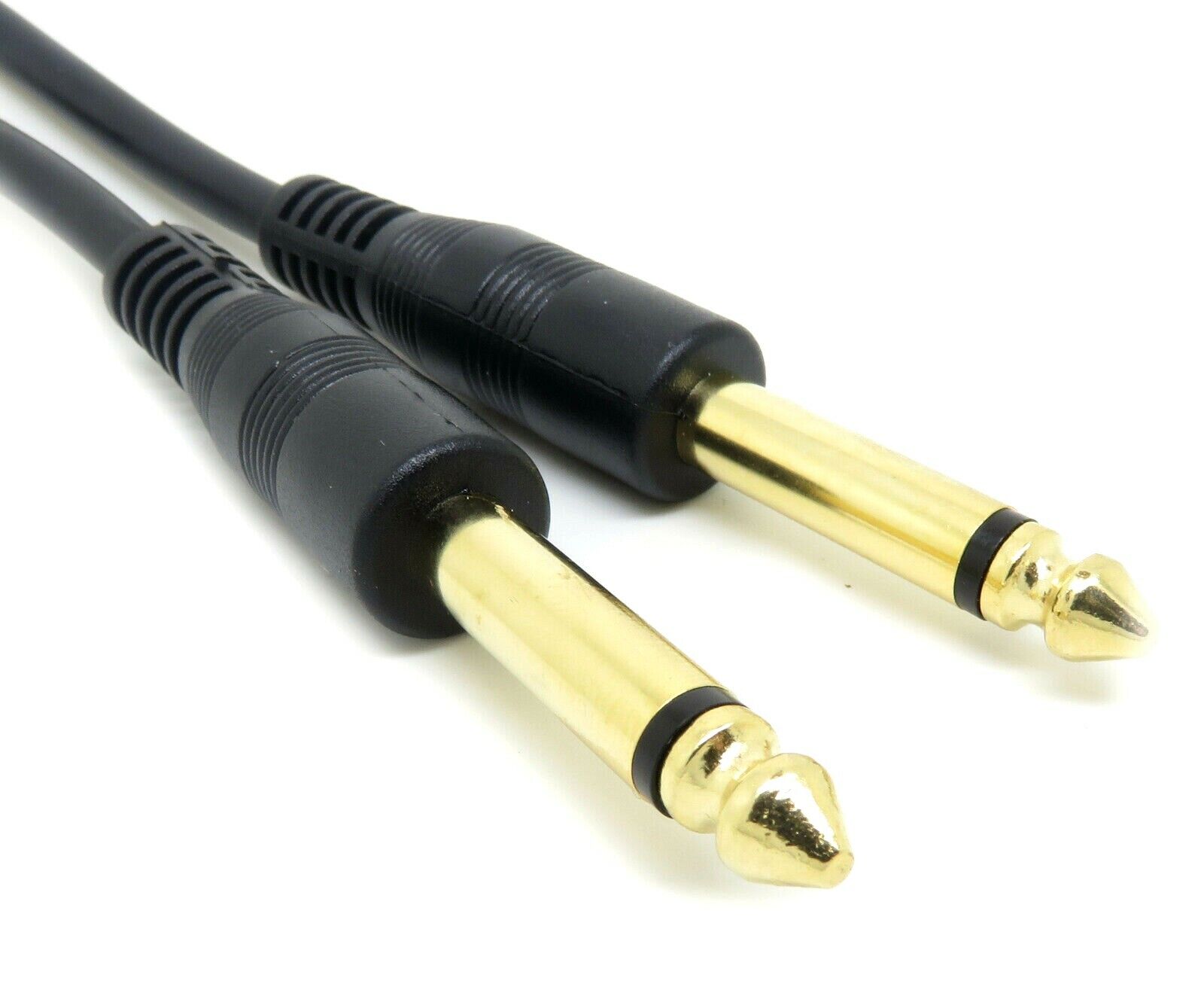 6.35mm GOLD Mono Jack to Plug 6.3mm Guitar Keyboard Amp Lead 1/4 Cable Electric