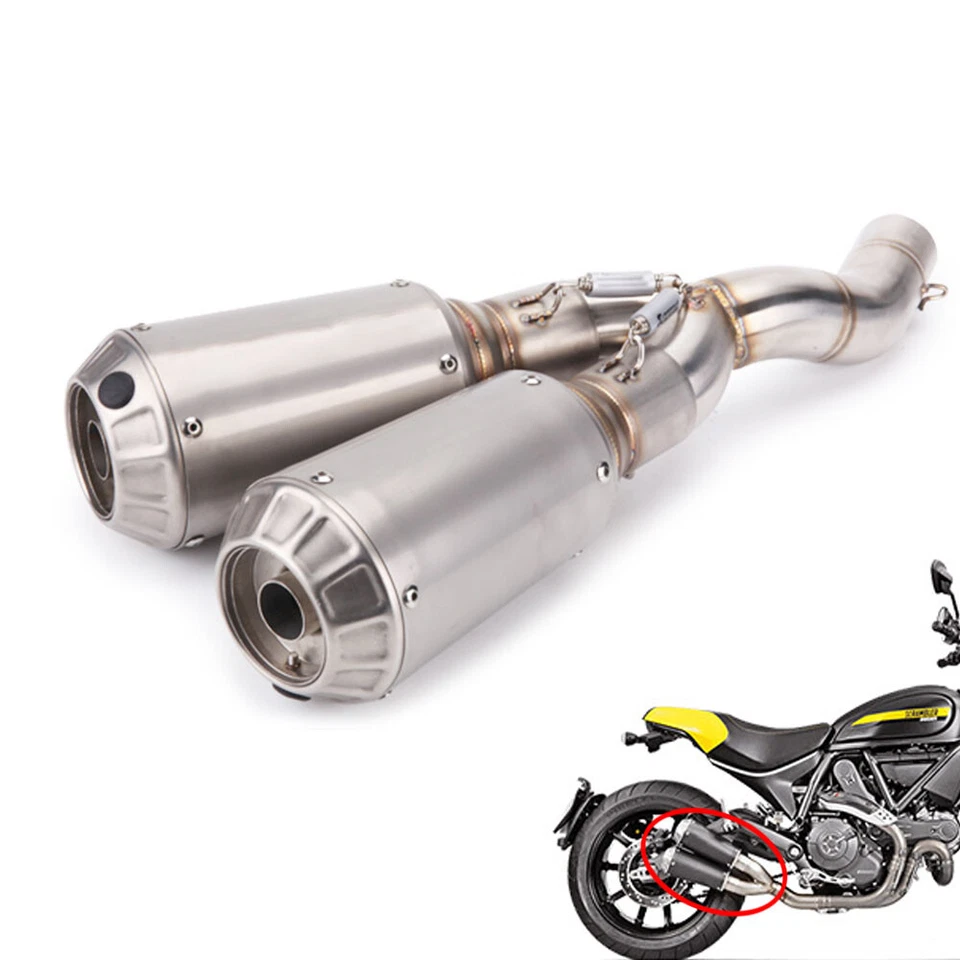 Tubo de escape tubo de enlace medio tubo silenciador para DUCATI SCRAMBLER 800 2015-2021 Foto 2 de 4
