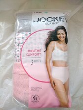 Womens Jockey Elance Breathe Comfort lot/3 100 Cotton Brief Panties sz 10 NWT