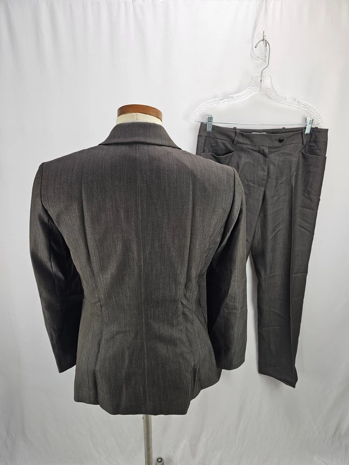 Caslon Mujer Marrón Mezcla Lana 2 Piezas Pantalón Traje Chaqueta 0P Pantalones 4P Foto 4 de 4