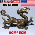 Chinese Old Vintage Solid Brass Handwork Collectible Dragon Ornament Statue NEW