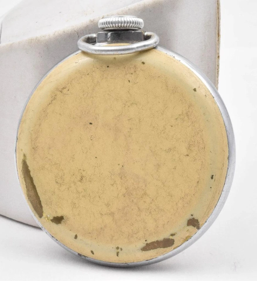 Reloj Bolsillo Antiguo Esmalte Pintado Demi Hunter INGRAHAM 12 Tamaño Buen Balance Foto 2 de 3