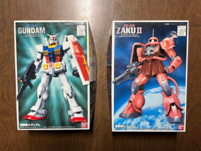 1/144 MS-06S CHAR'S ZAKU &RX-78-2 Gundam (Old Kit 2Sets) BANDAI