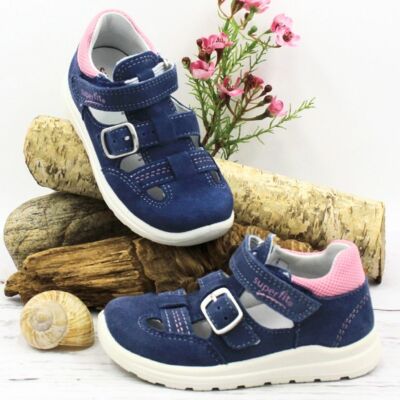 SUPERFIT MEL Gr. 21 22 & 26 M Kindersandalen Mädchen Sandale Leder Blau-Pink NEU