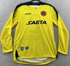Saeta Shirt Mens Small Soccer Jertsey Columbia #2 Redec Yellow Long Sleeve