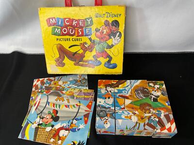 Vintage Walt Disney Mickey Mouse Picture Cubes Complete with Case