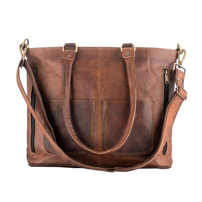 Women's Genuine Leather Tote Bag Boho Shoulder Casual Versatile Shopper Handbag