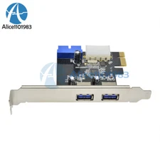 2 Ports PCI Express USB 3.0 Front Panel with 4-Pin & 20 Pin Control Card Adapter