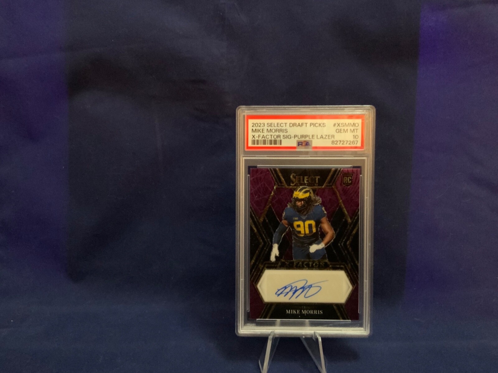 Mike Morris Panini Select Draft Picks X-Factor Signatures #XSMMO Purple Lazer
