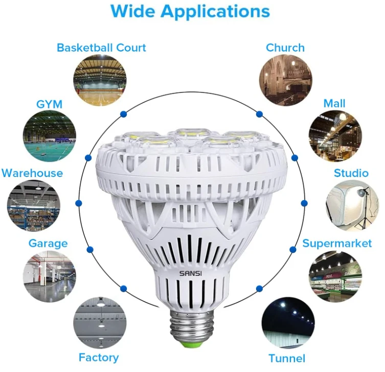 Updated BR30 30W LED Light Bulb 300W Equiva 5000K Home Energy Saving Lamp 4000LM - Image 4 of 4