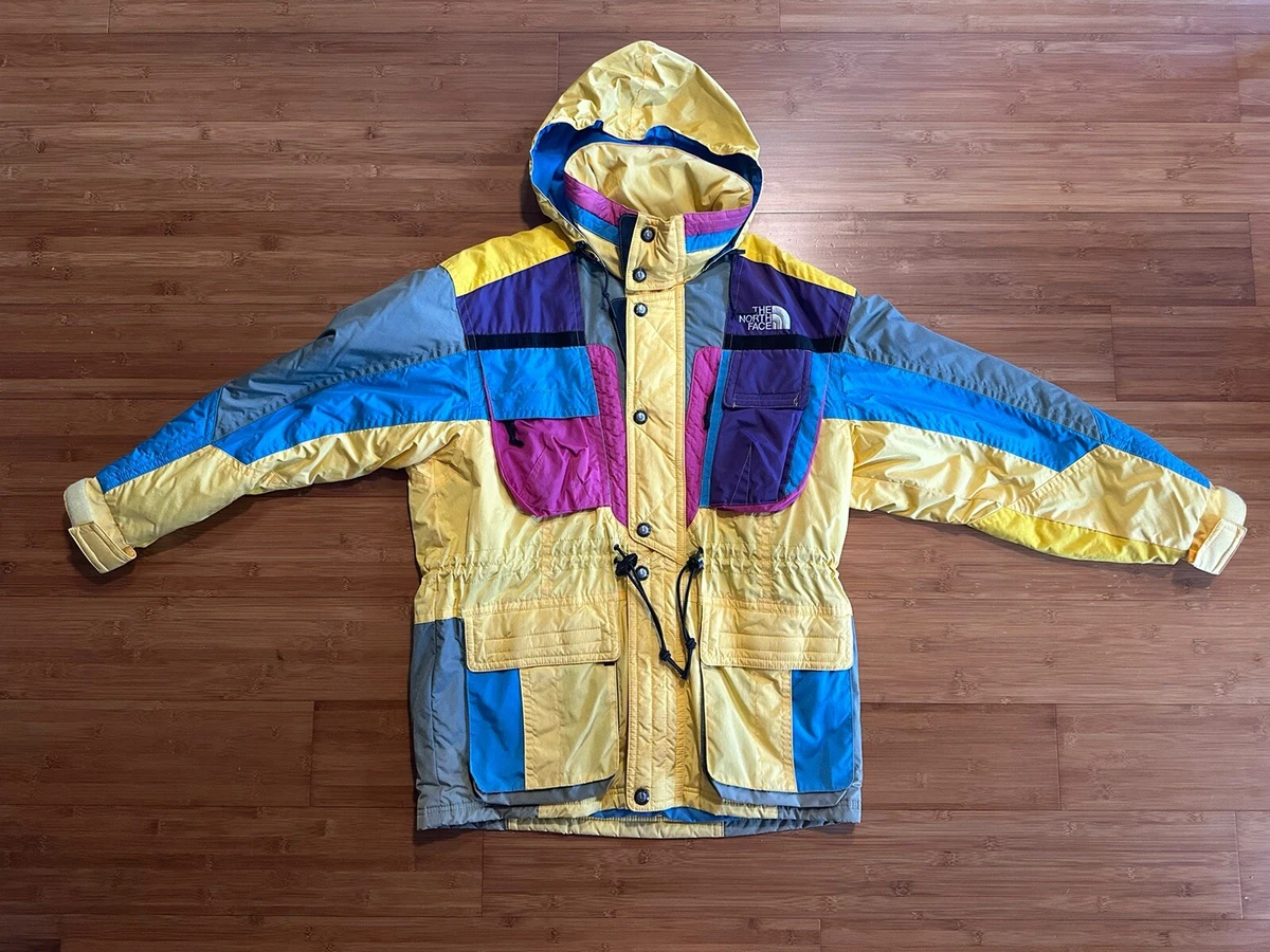Vintage The North Face Jacket Full Zip Crazy Colors Block Ski Wear MEDIUM