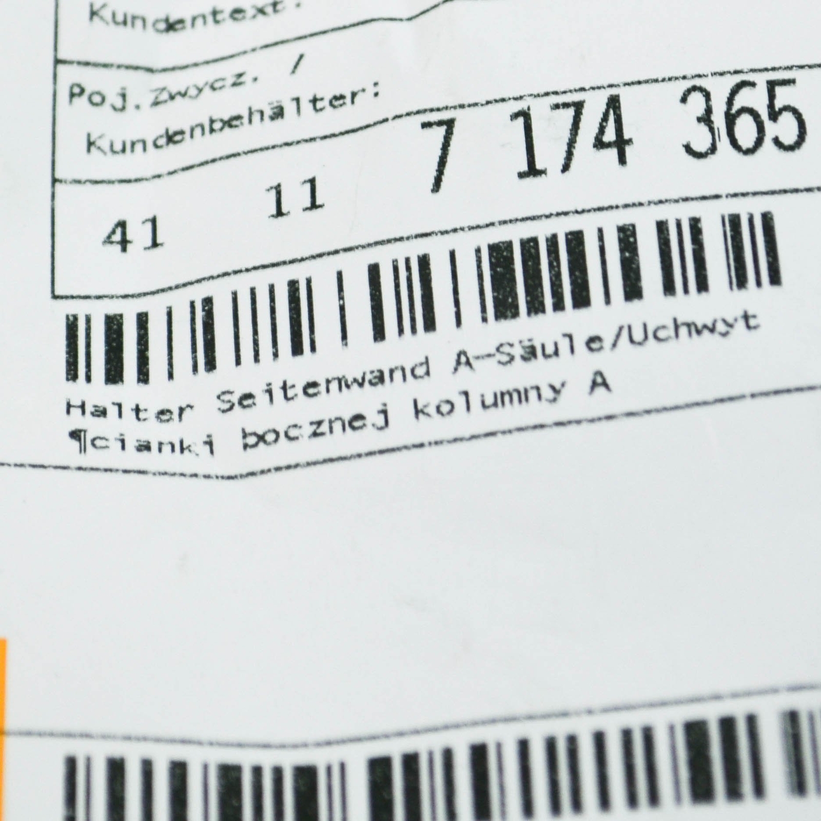 BMW 1 F20 Side Panel A Column Bracket 41117174365 7174365 NEW  