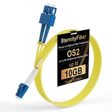 -OS2 LC to SC 1M/3FT 1GB/10GB Single Mode Fiber Optic Patch Cable Duplex 9/12...