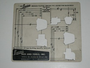 Lamina Die & Tools Bronze Plated Wring Fit Guide Pin Bushings  Template Drafting